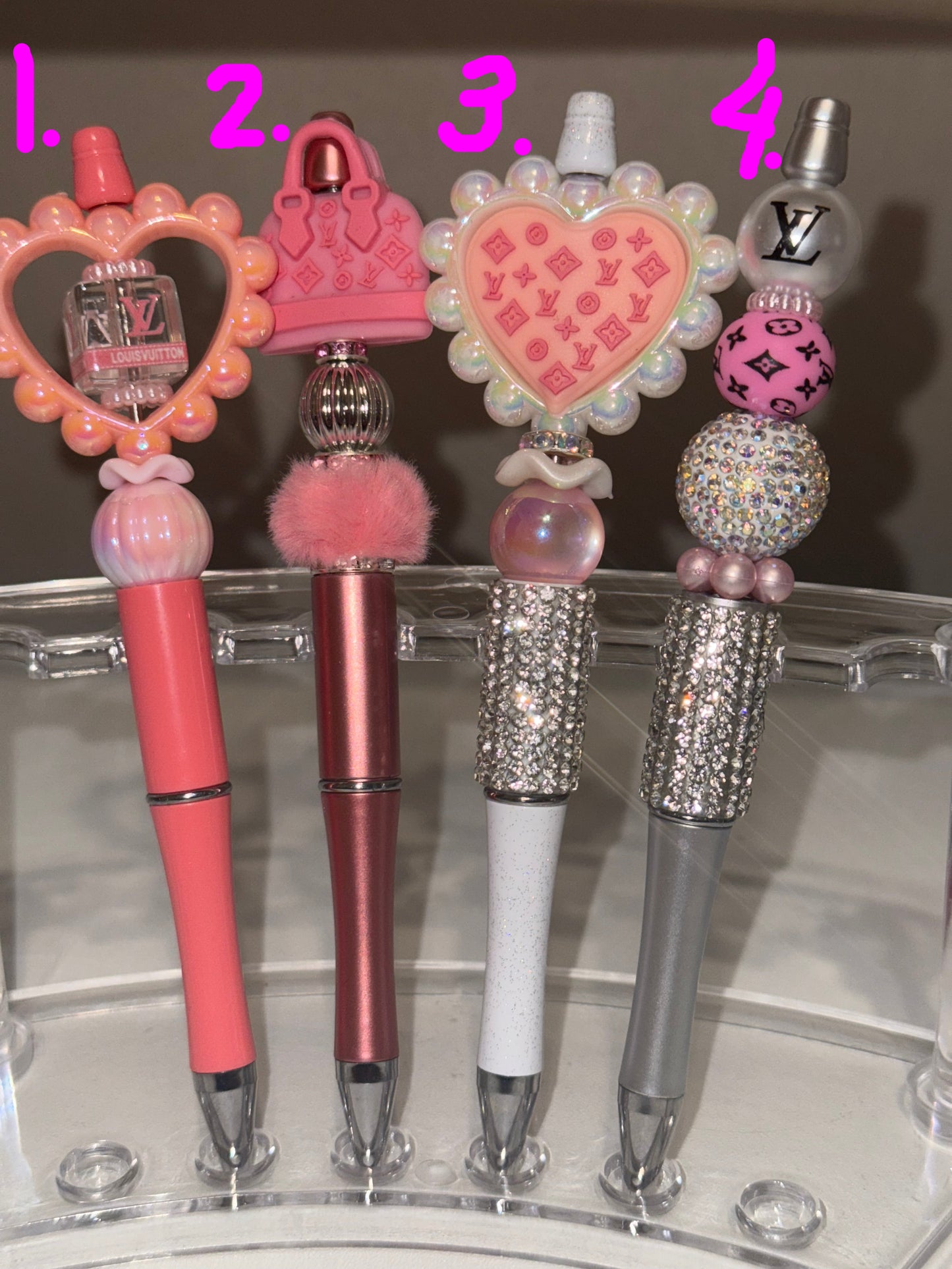 LV Inspired Focal Beaded Pens